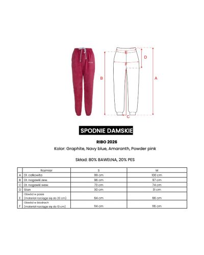 Spodnie damskie OLAVOGA RIBO 2026 amarant - FashionPlace - 7