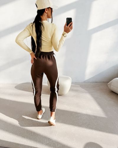 Spodnie damskie OLAVOGA FIKOR 2026 brąz - FashionPlace - 5