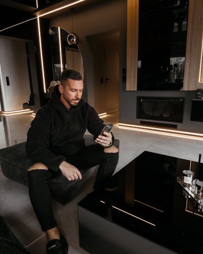 Bluza męska OLAVOGA BEARHOOD 2026 czerń - FashionPlace - 2