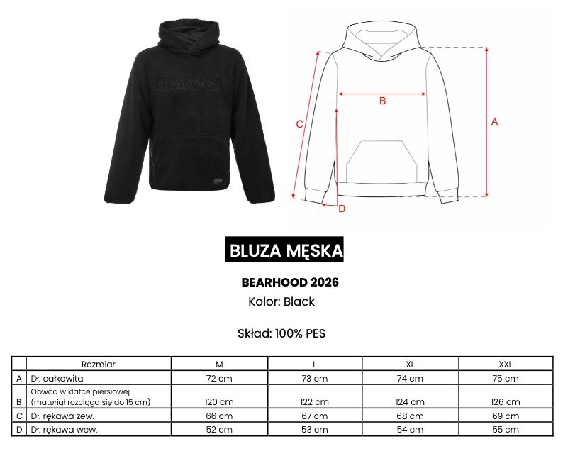 Bluza męska OLAVOGA BEARHOOD 2026 czerń