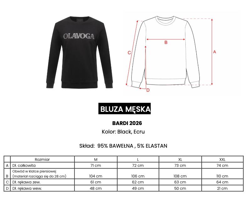 Bluza męska OLAVOGA BARDI 2026 czerń