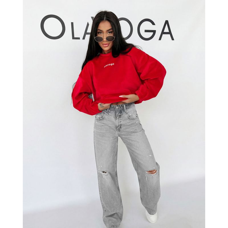 Bluza damska OLAVOGA VELVORA 2026 czerwień - FashionPlace - 1