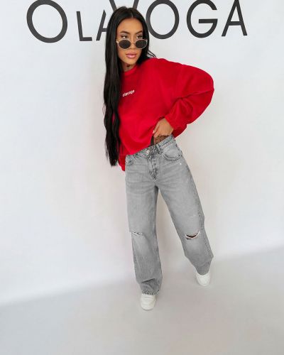 Bluza damska OLAVOGA VELVORA 2026 czerwień - FashionPlace - 2