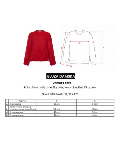 Bluza damska OLAVOGA VELVORA 2026 czerwień - FashionPlace - 9