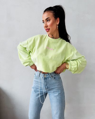 Bluza damska OLAVOGA LUCKY VELVORA 2026 limonkowa - FashionPlace - 2