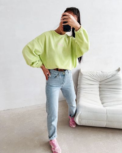 Bluza damska OLAVOGA LUCKY VELVORA 2026 limonkowa - FashionPlace - 3
