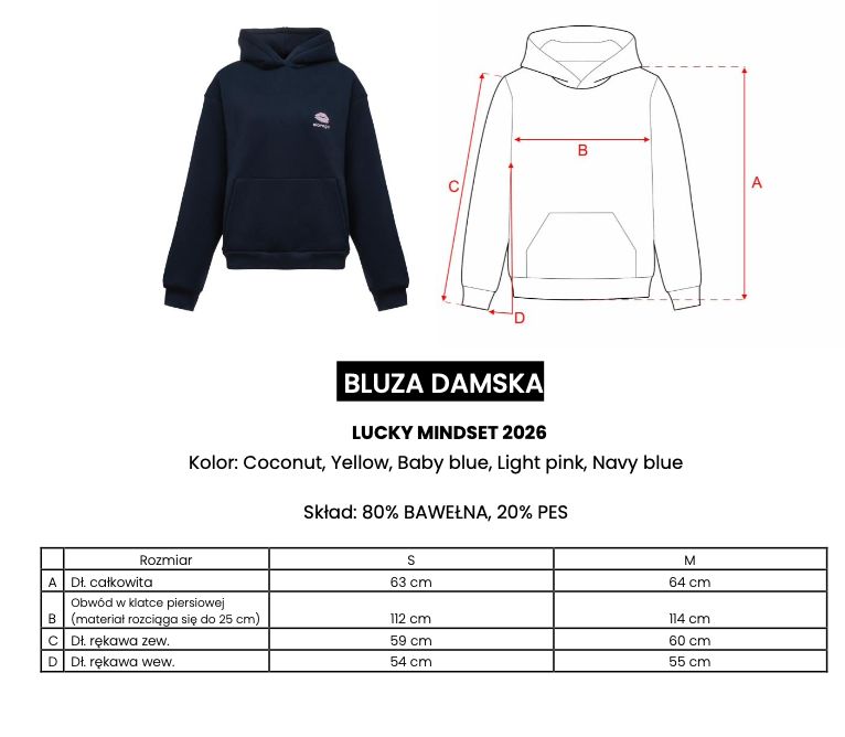 Bluza damska OLAVOGA LUCKY MINDSET 2026 jasny róż