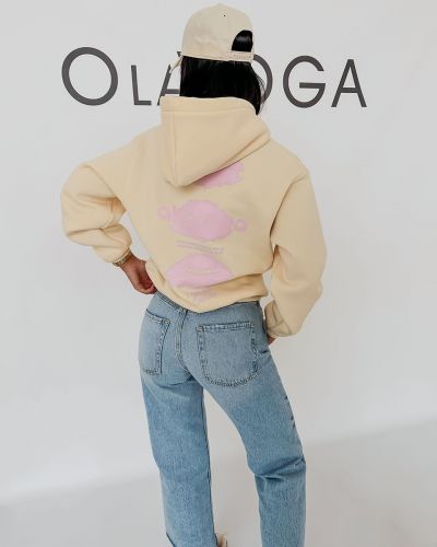 Bluza damska OLAVOGA LUCKY MINDSET 2026 kokosowa - FashionPlace - 3