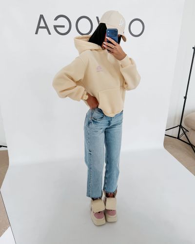 Bluza damska OLAVOGA LUCKY MINDSET 2026 kokosowa - FashionPlace - 4