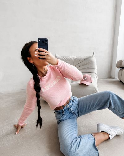 Sweter damski OLAVOGA ZAIO 2026 pudrowy róż - FashionPlace - 4