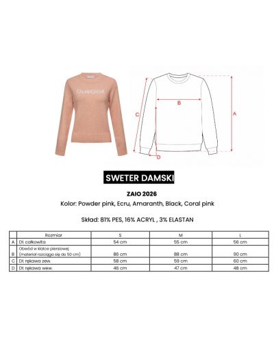 Sweter damski OLAVOGA ZAIO 2026 pudrowy róż - FashionPlace - 8