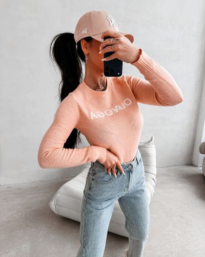 Sweter damski OLAVOGA ZAIO 2026 coral pink - FashionPlace - 1