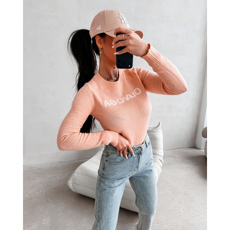 Sweter damski OLAVOGA ZAIO 2026 coral pink - FashionPlace - 1