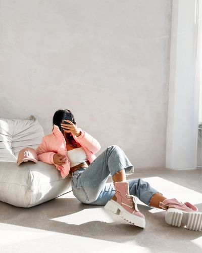 Kurtka damska OLAVOGA PUFFA 2026 pudrowy róż - FashionPlace - 3