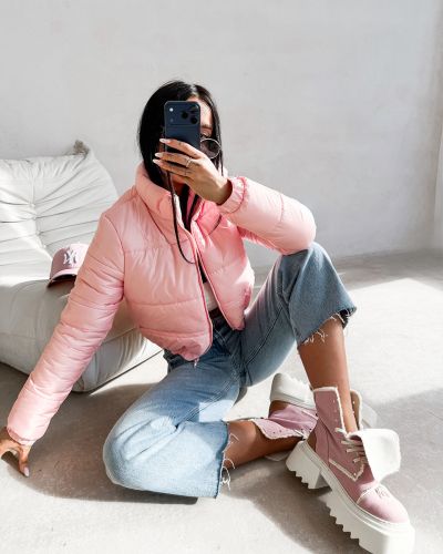 Kurtka damska OLAVOGA PUFFA 2026 pudrowy róż - FashionPlace - 4