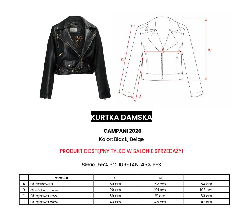 Kurtka damska OLAVOGA CAMPANI 2026 czerń