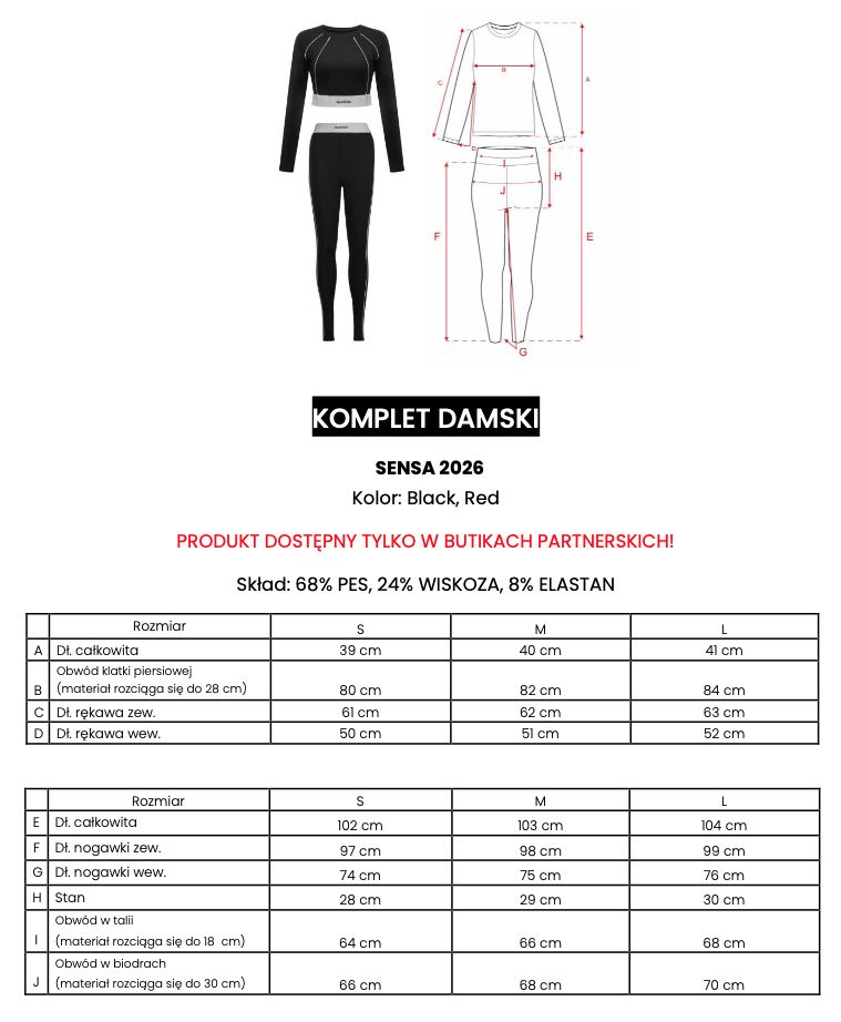Komplet damski OLAVOGA SENSA 2026 czerń