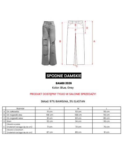 Spodnie damskie OLAVOGA BAMBI 2026 niebieskie - FashionPlace - 10