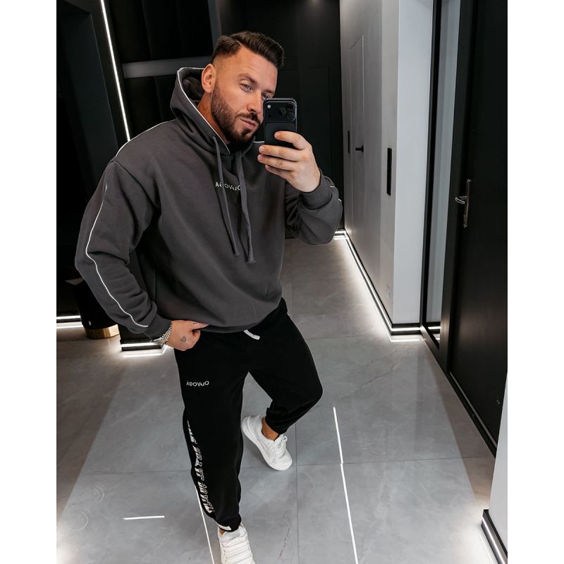 Bluza męska OLAVOGA MONEY 2026 ciemny szary - FashionPlace - 1