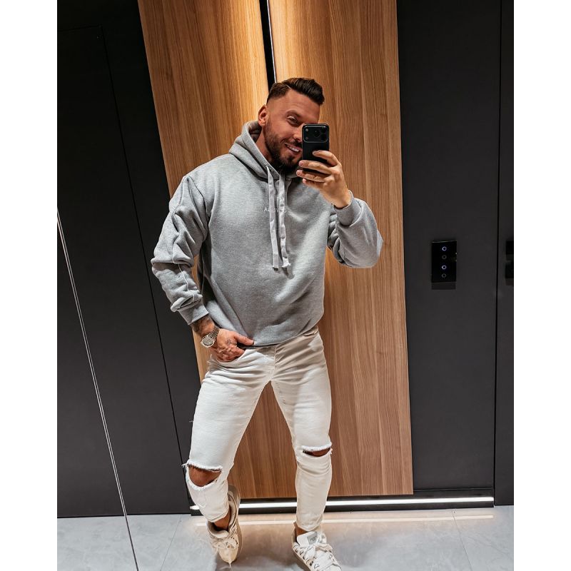 Bluza męska OLAVOGA MONEY 2026 jasny szary - FashionPlace - 1