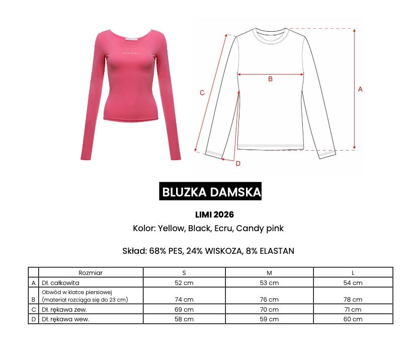 Bluzka damska OLAVOGA LIMI 2026 candy pink