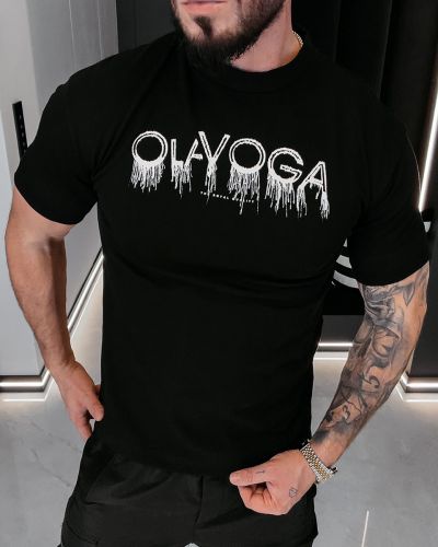 T-shirt męski OLAVOGA CUON 2026 czerń - FashionPlace - 2