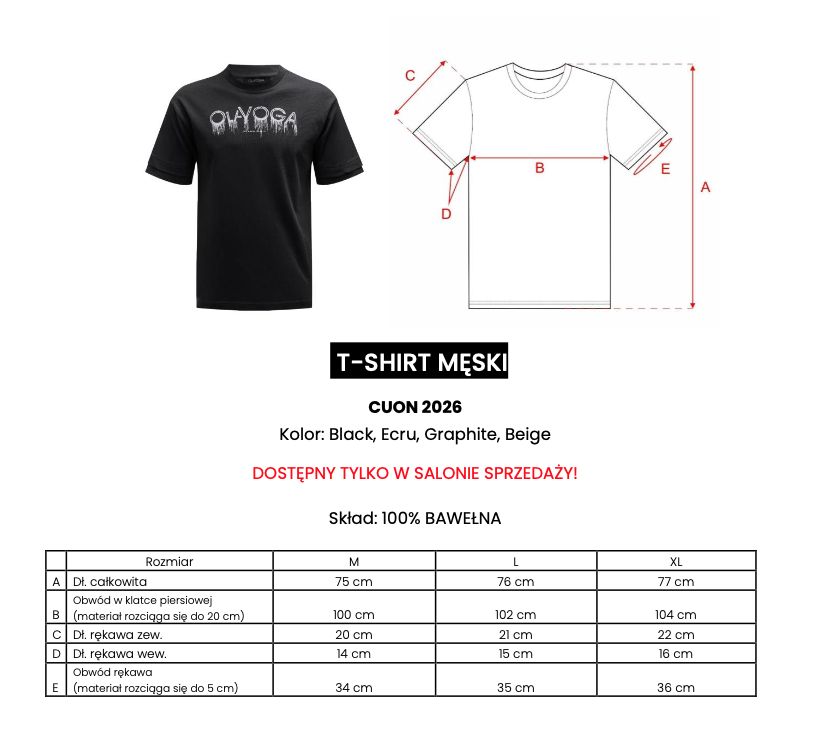 T-shirt męski OLAVOGA CUON 2026 czerń