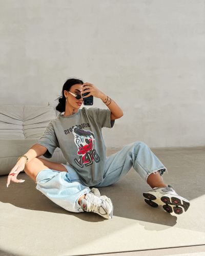 T-shirt damski OLAVOGA MOSE 2026 jasny szary - FashionPlace - 2