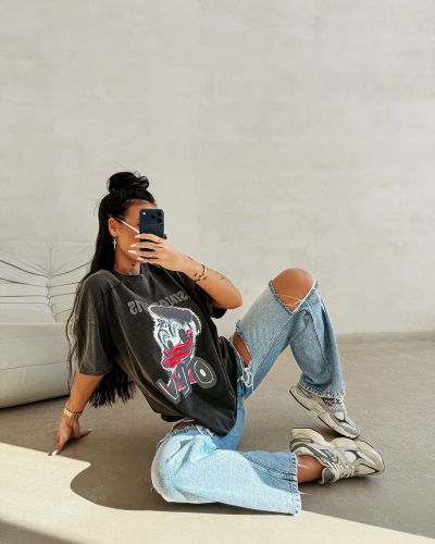 T-shirt damski OLAVOGA MOSE 2026 ciemny szary - FashionPlace - 3