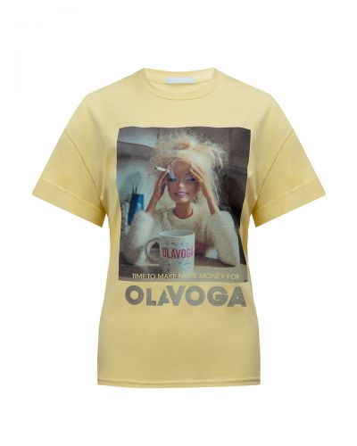 T-shirt damski OLAVOGA EARNED 2026 żółty - FashionPlace - 5