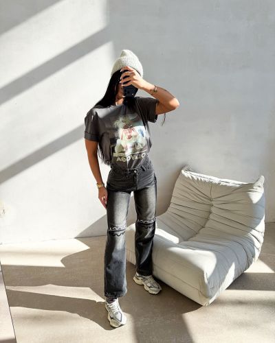 T-shirt damski OLAVOGA EARNED 2026 grafit - FashionPlace - 2
