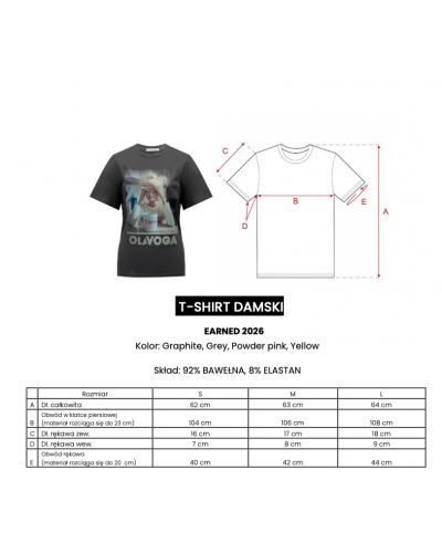 T-shirt damski OLAVOGA EARNED 2026 grafit - FashionPlace - 5