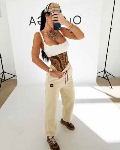Spodnie damskie OLAVOGA FIOFIO 2026 beż - FashionPlace - 2