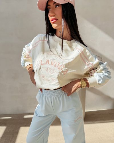 Bluza damska OLAVOGA DELORA 2026 ecru + sky blue - FashionPlace - 1