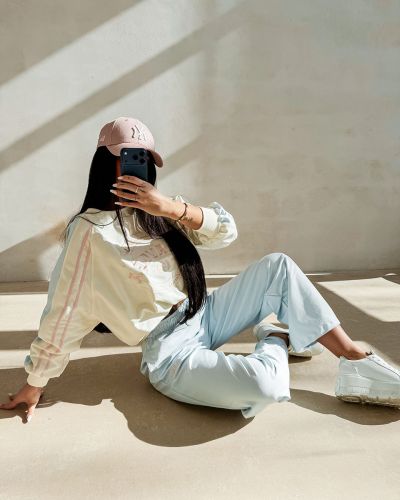 Bluza damska OLAVOGA DELORA 2026 ecru + sky blue - FashionPlace - 2