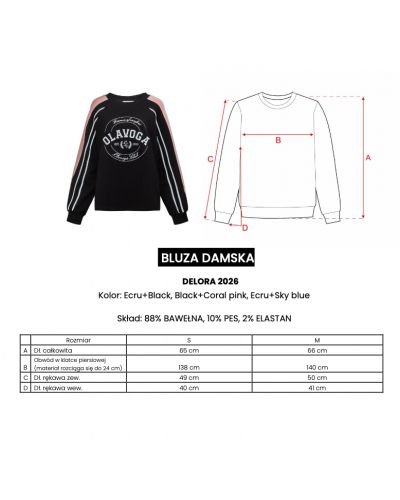 Bluza damska OLAVOGA DELORA 2026 black + coral pink - FashionPlace - 6