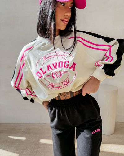 Bluza damska OLAVOGA DELORA 2026 ecru + black - FashionPlace - 1