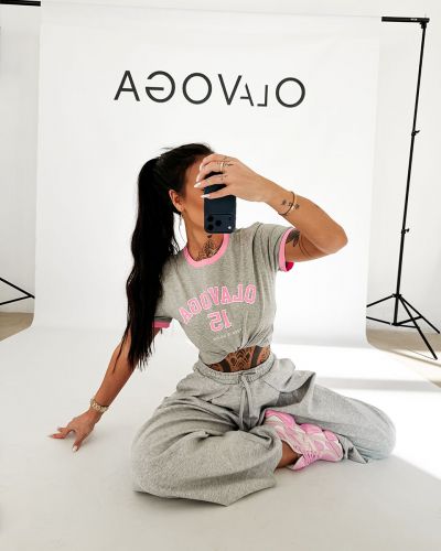 T-shirt damski OLAVOGA ZELVORA 2026 szary - FashionPlace - 1