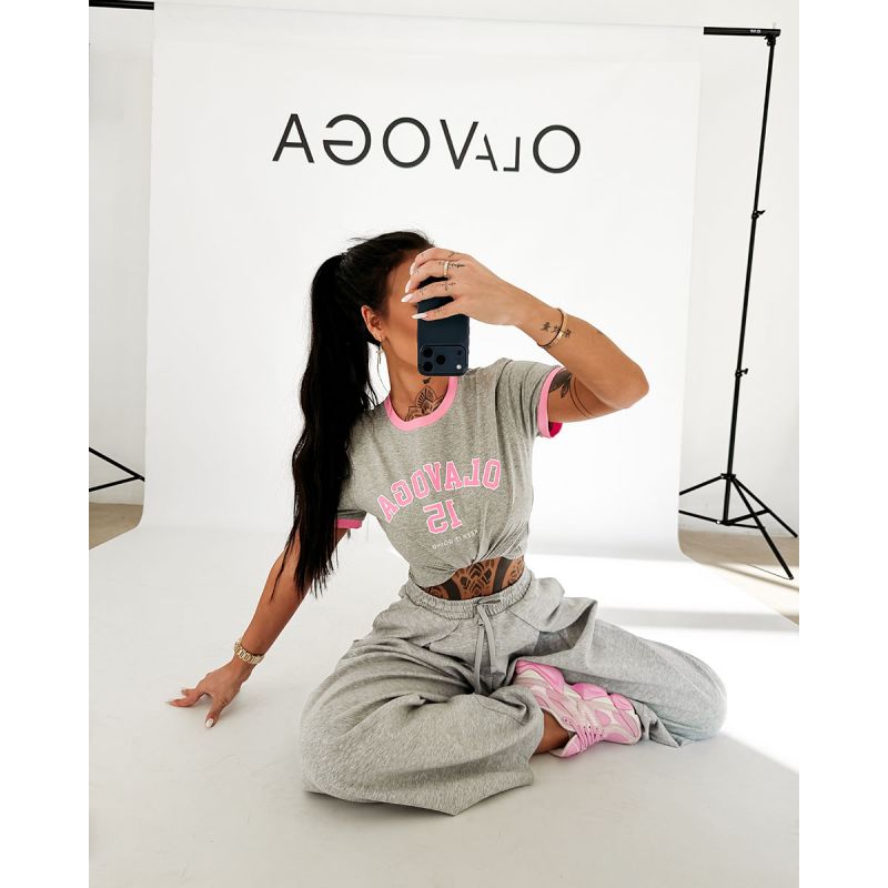 T-shirt damski OLAVOGA ZELVORA 2026 szary - FashionPlace - 1