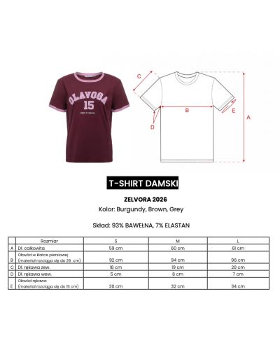 T-shirt damski OLAVOGA ZELVORA 2026 brąz - FashionPlace - 5