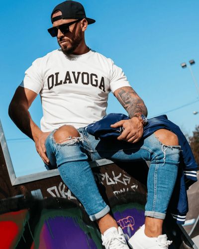 T-shirt męski OLAVOGA ROQA 2026 ecru - FashionPlace - 4