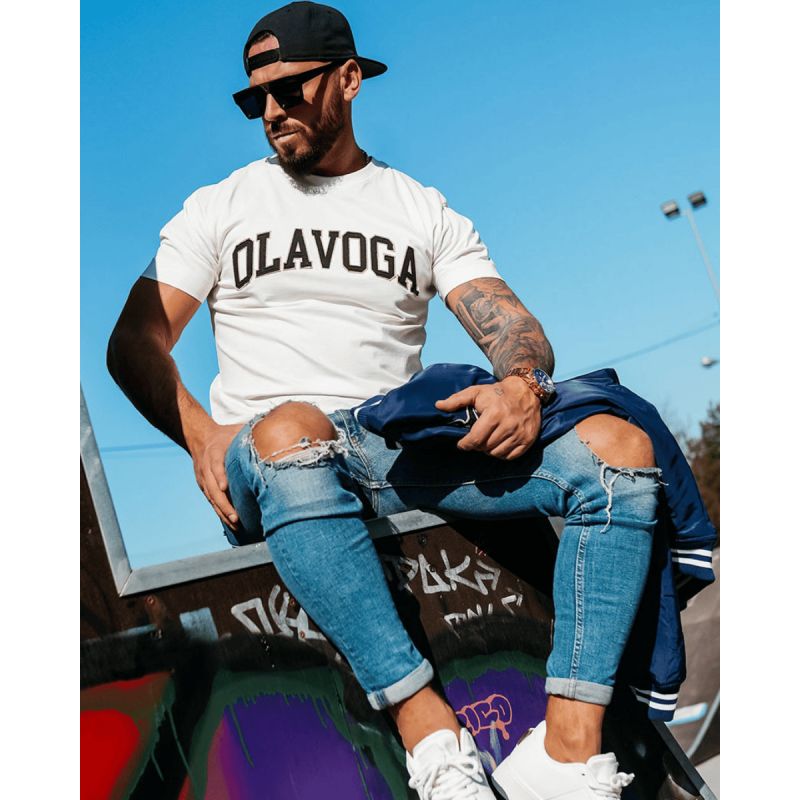 T-shirt męski OLAVOGA ROQA 2026 ecru - FashionPlace - 4