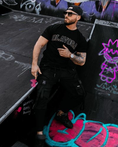 T-shirt męski OLAVOGA ROQA 2026 czerń - FashionPlace - 3