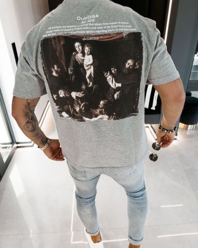 T-shirt męski OLAVOGA NOVAVEON 2026 szary - FashionPlace - 2