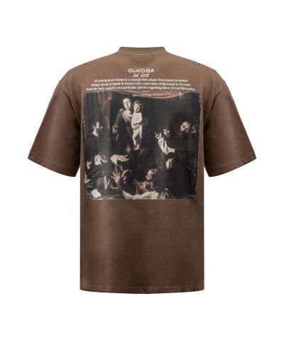 T-shirt męski OLAVOGA NOVAVEON 2026 brąz - FashionPlace - 8