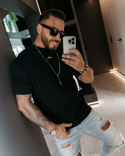 T-shirt męski OLAVOGA NOVAVEON 2026 czerń - FashionPlace - 1