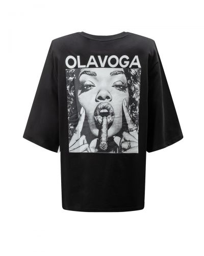 T-shirt damski OLAVOGA FIOAGE 2026 czerń - FashionPlace - 6