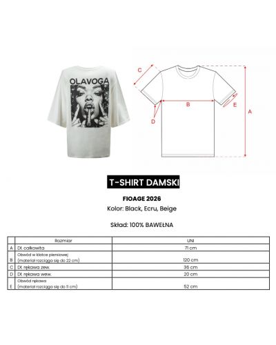 T-shirt damski OLAVOGA FIOAGE 2026 czerń - FashionPlace - 7