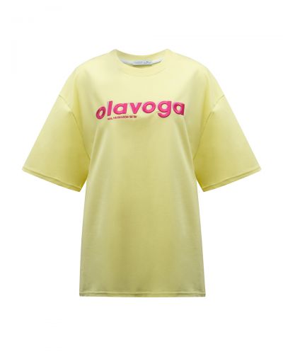T-shirt damski OLAVOGA NIMUE 2026 żółty - FashionPlace - 4