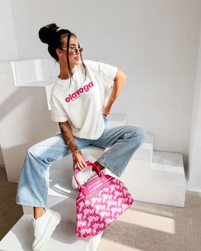 T-shirt damski OLAVOGA NIMUE 2026 ecru - FashionPlace - 4